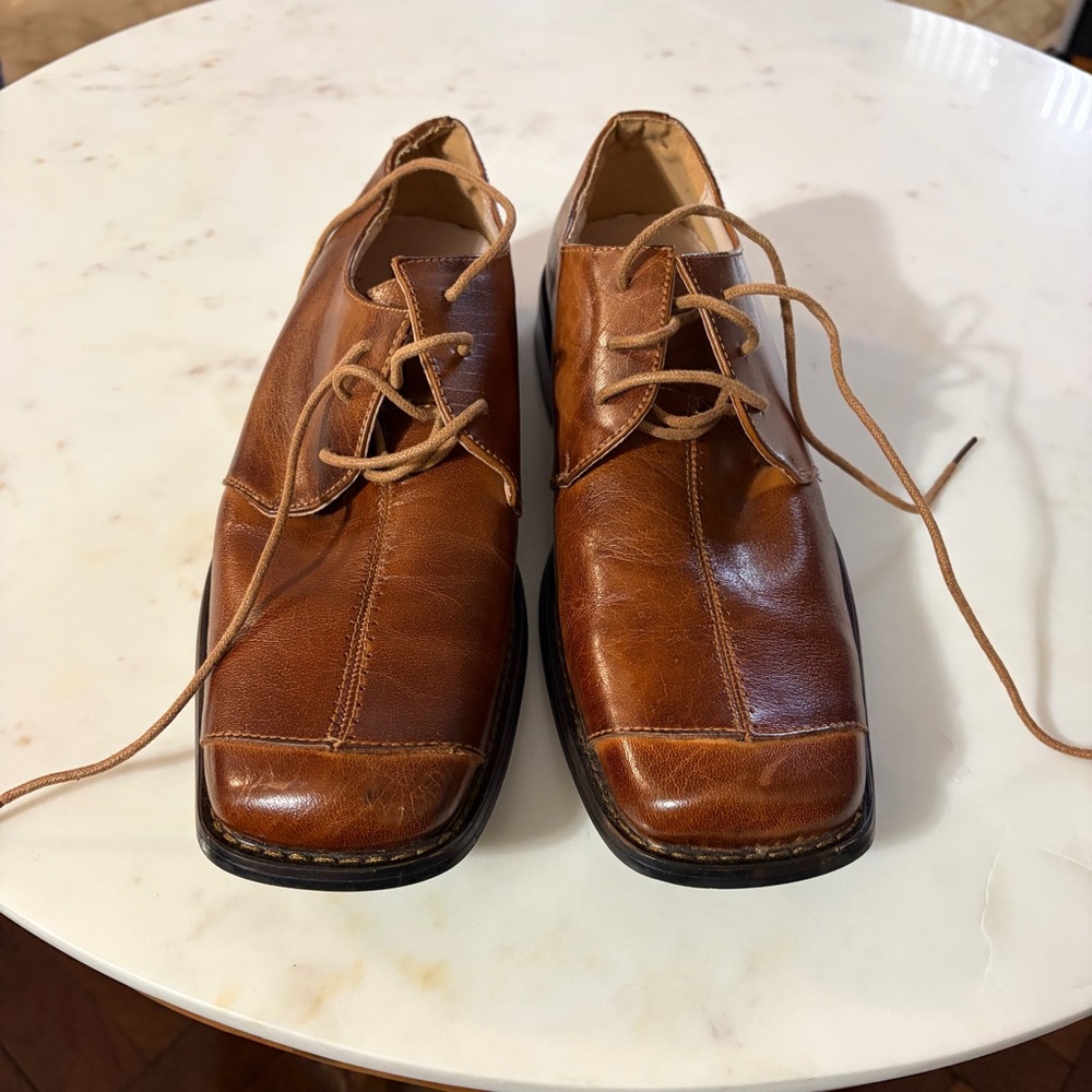Fratelm Select Men's Brown Leather Lace-Up Dress Shoes